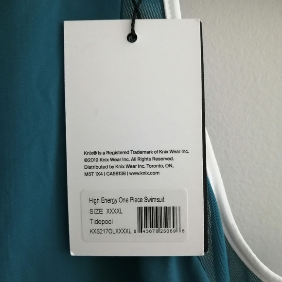NWT Knix Plus Size High Energy One Piece Swim Bathing Suit Tidepool Blue XXXXL - Picture 15 of 16